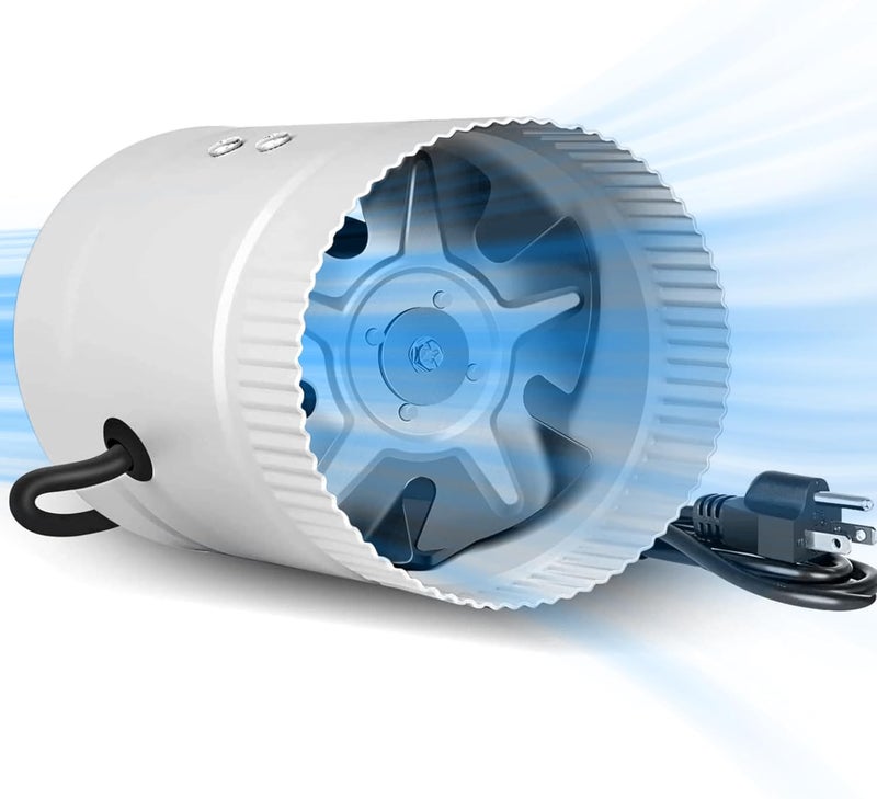 Inline Booster Duct Fan 8" HVAC Exhaust Ventilation Blower with Low Noise for Bathrooms, Kitchens, Basements, Attics, Grow Tents